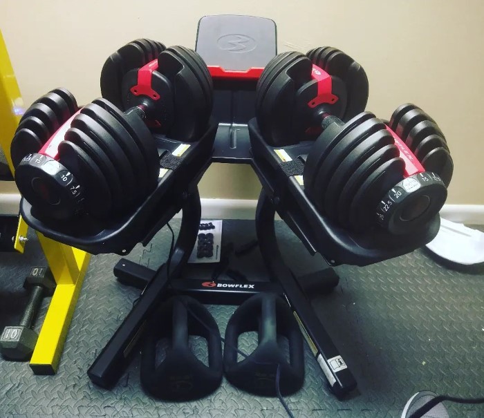 Bowflex SelectTech Dumbbell Stand with Media Rack Instagram