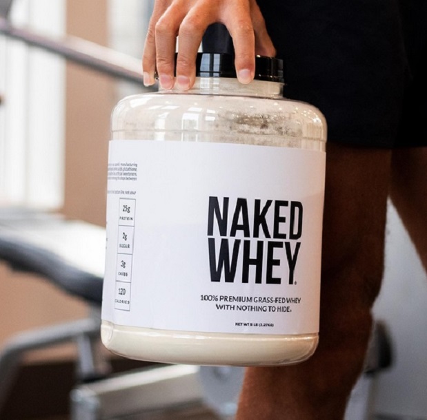 jar of naked whey protein 