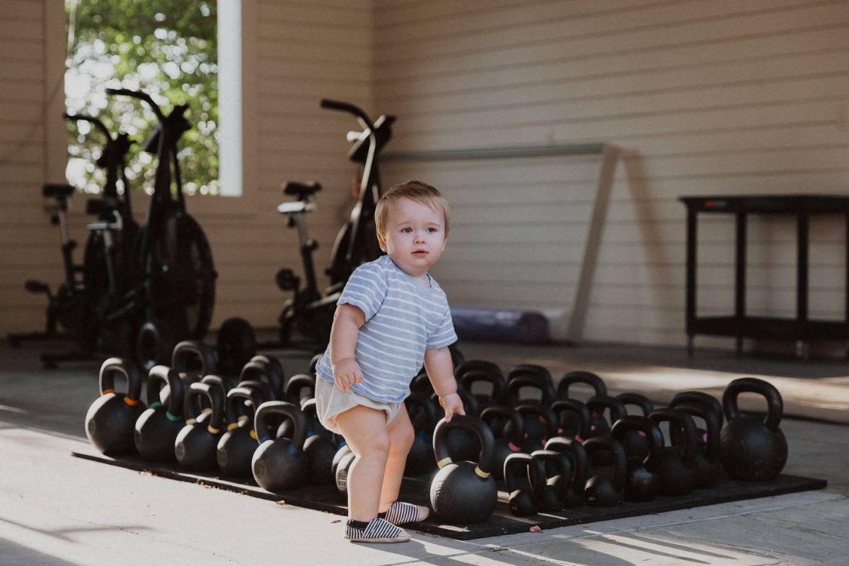 Baby kettlebell weightlifting
