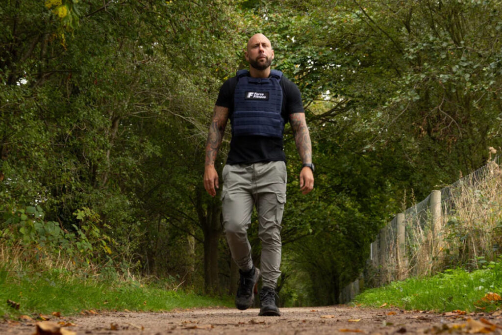 Walking with weighted vest