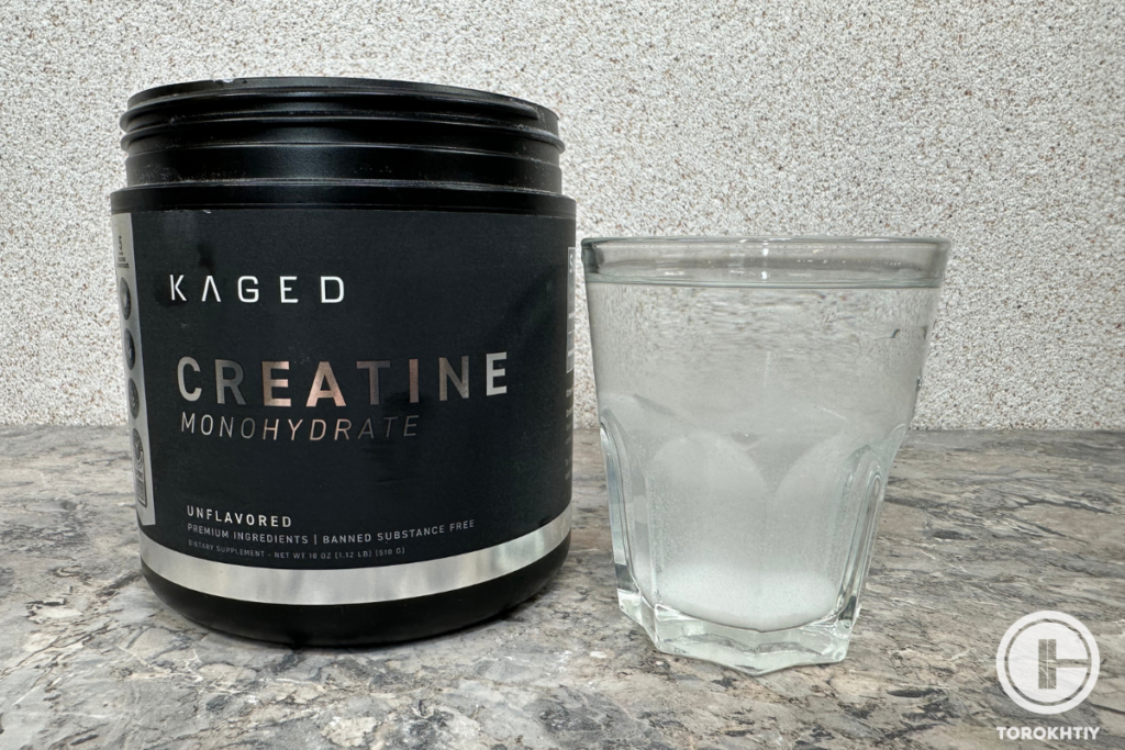creatine in the glass of water