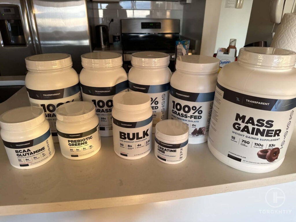 Transparant Labs supplements for clean bulking