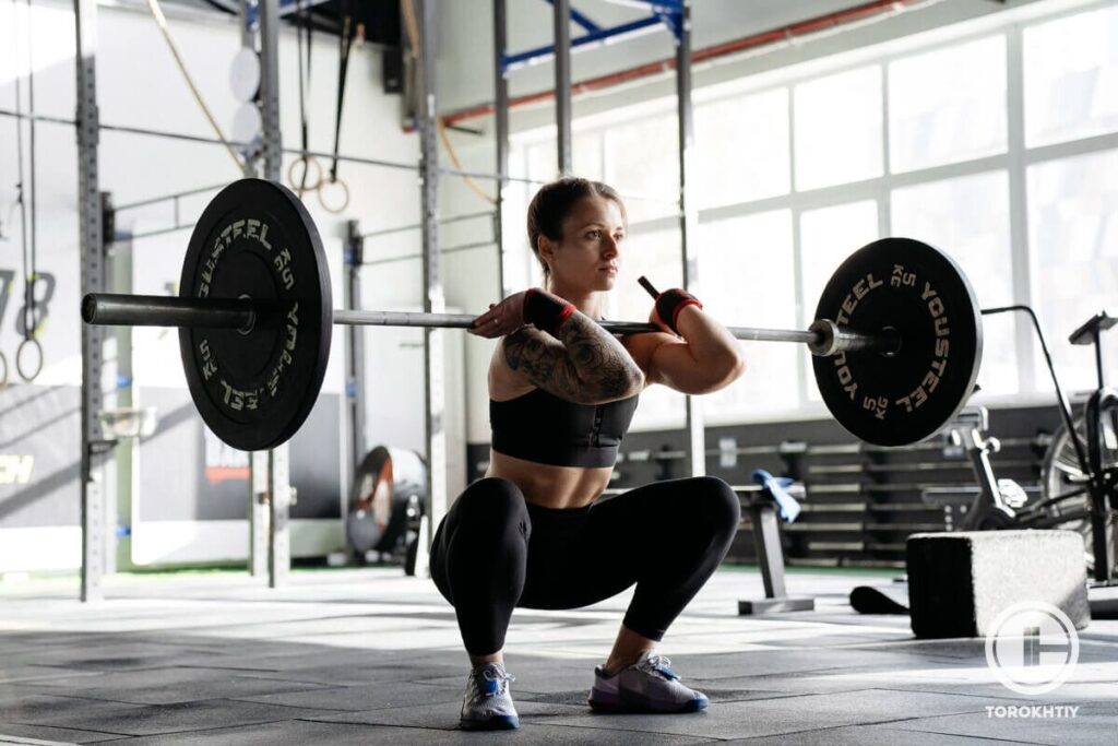female weightlifting workout