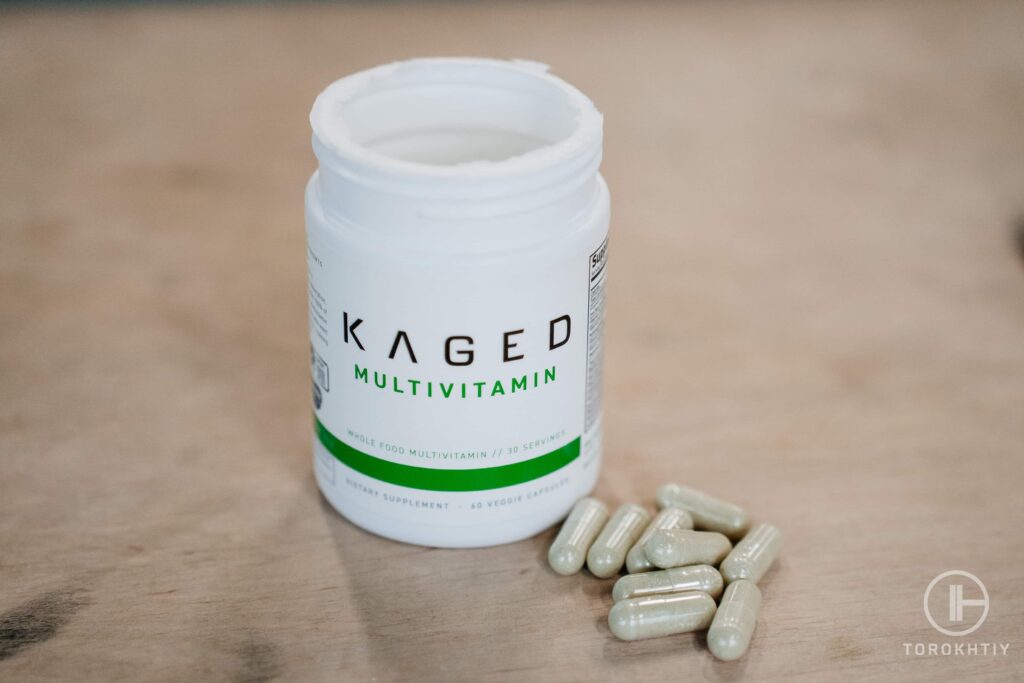 Kaged Multivitamins bottle and capsules
