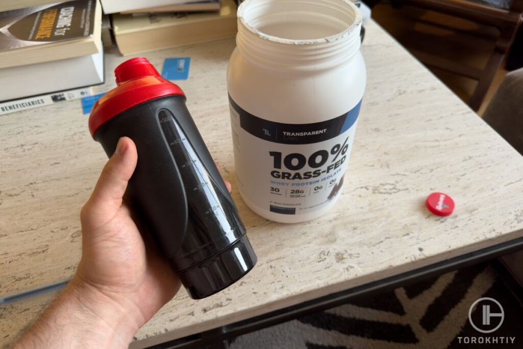 Transparent labs protein in shaker