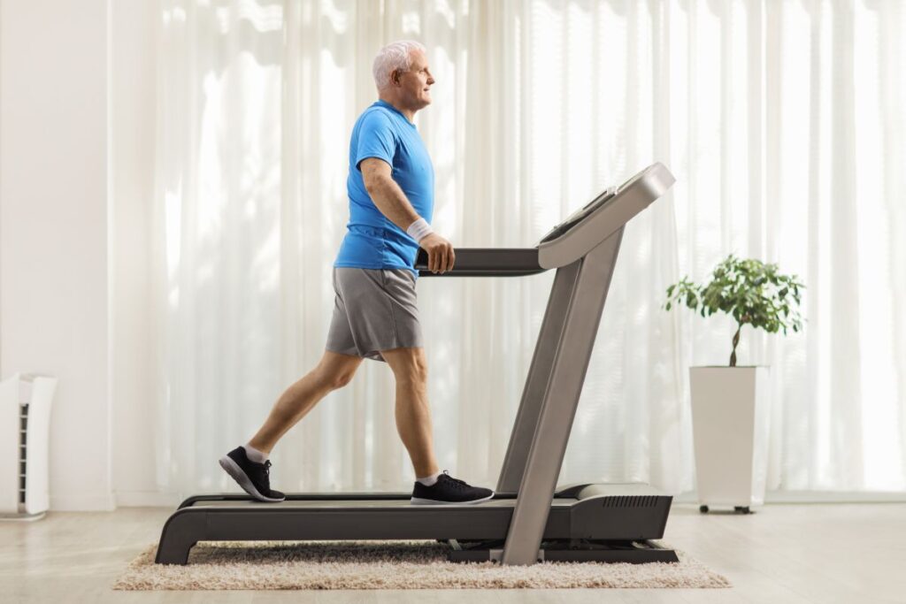 Man walking on treadmill
