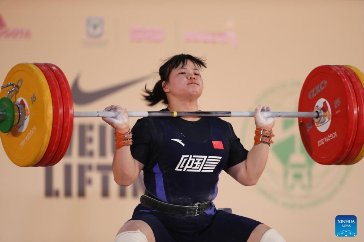 Liang Xiaomei at the competition in Bogota, Colombia