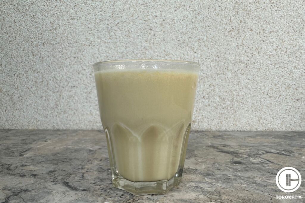 beef protein drink in glass