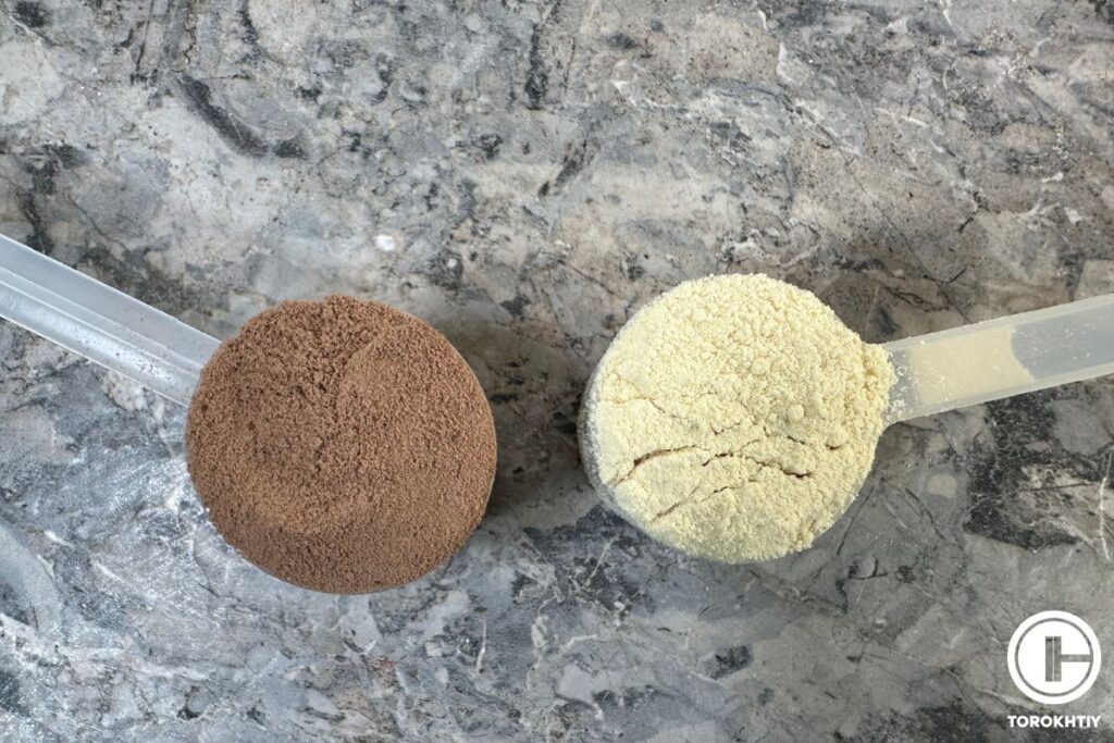 protein powder in scoops