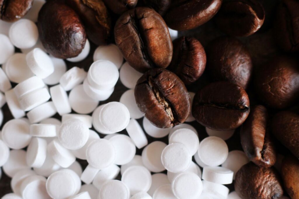 coffee beans with sweetener capsules