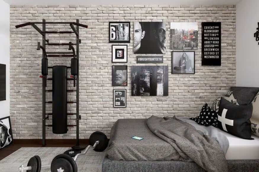 bedroom gym setup