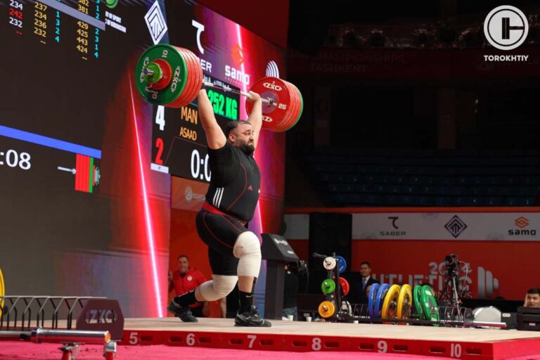 Man Asaad won the Gold Medal for the Men’s 109 kg+ Event at the 2024 IWF Asian Championships