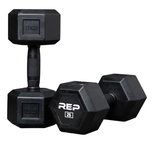 rep rubber coated dumbbells