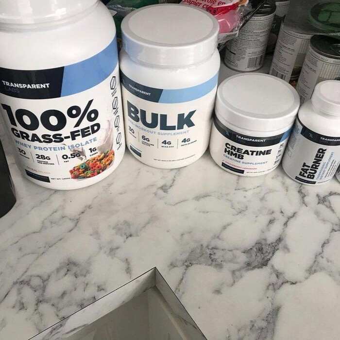 Transparent Labs Pre-workout on table