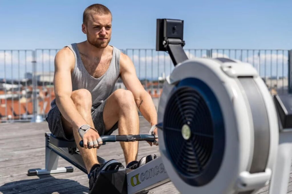 concept2 rowing in gloves