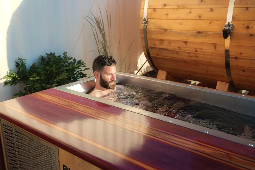 Man Relaxing in Plunge Tub