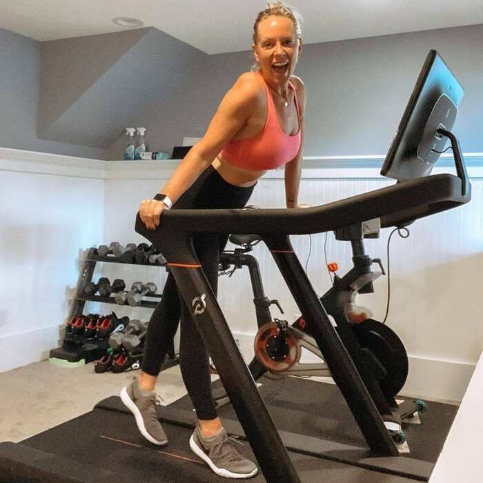 Woman on Peloton Treadmill