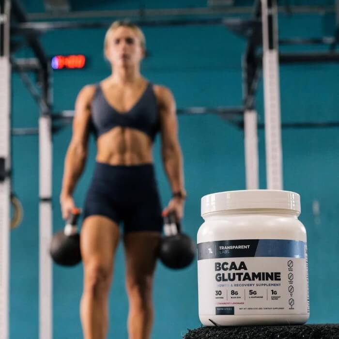 BCAA Glutamine Intra Workout from Transparent Labs instagram