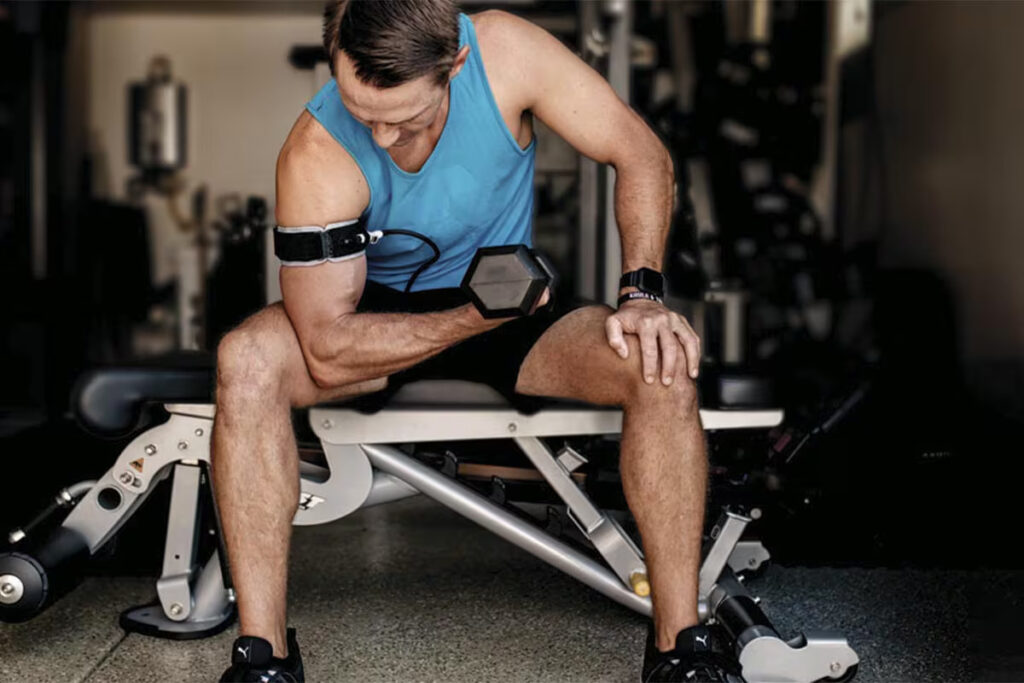 workout with Blood Flow Restriction Band
