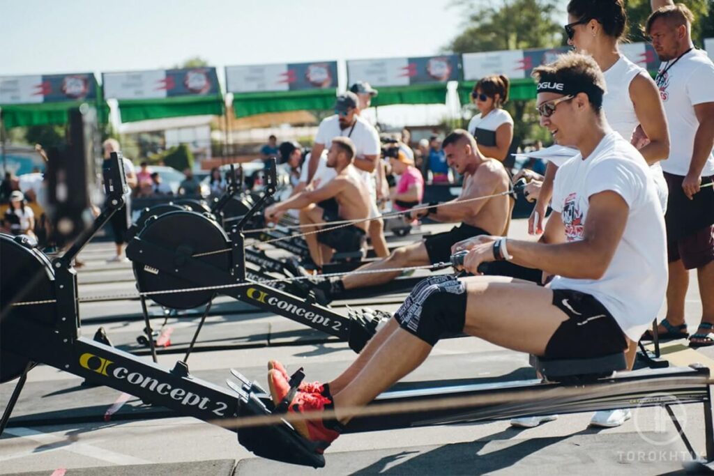 athlete rowing outdoors