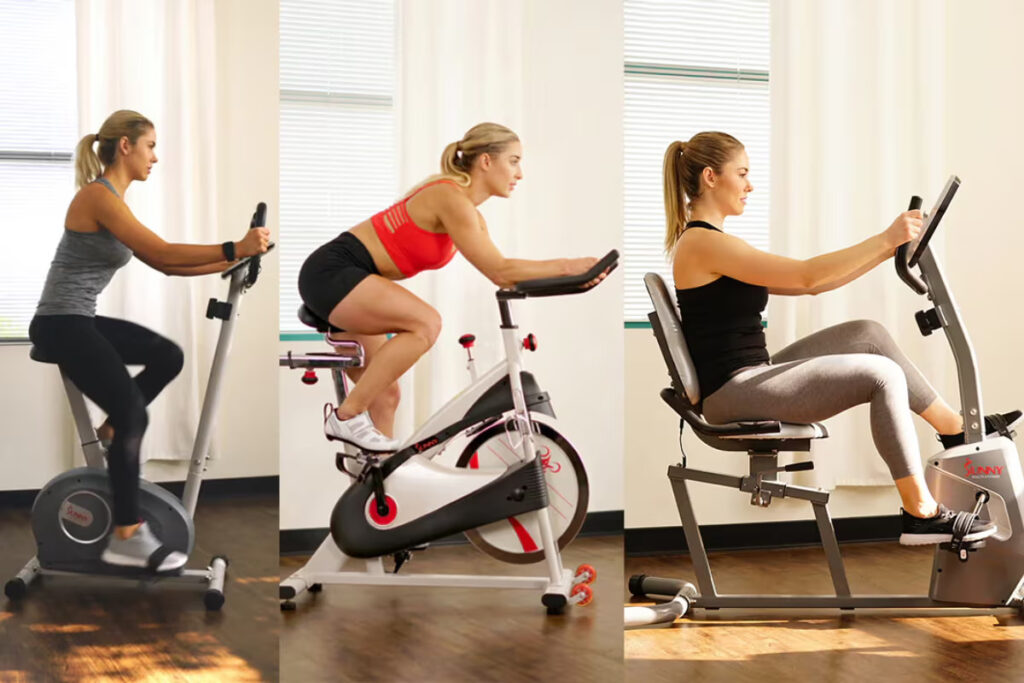 exercise bike in use