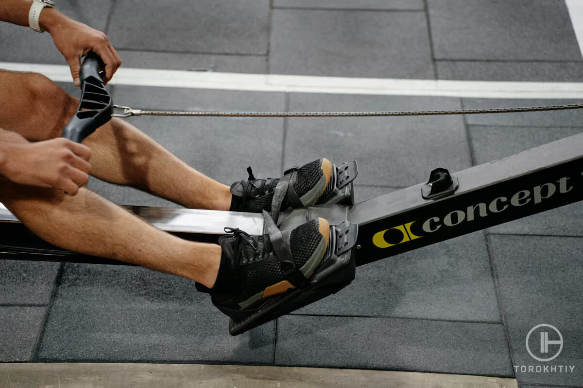 Concept2 Rower Model D rower foot position sample