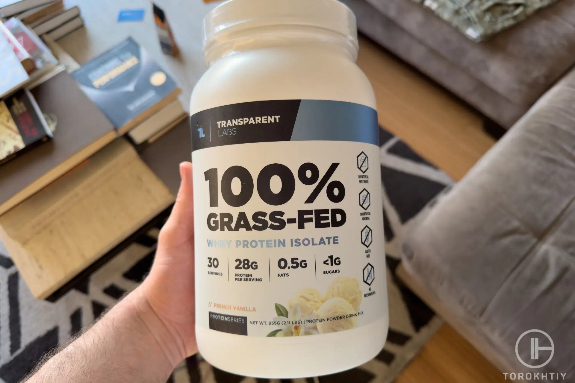 transparent labs grass fed protein bottle