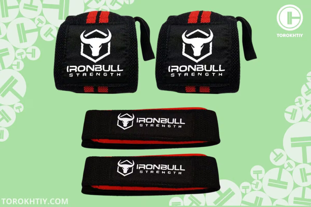 Iron Bull Strength Wrist Wraps & Lifting Straps Combo 