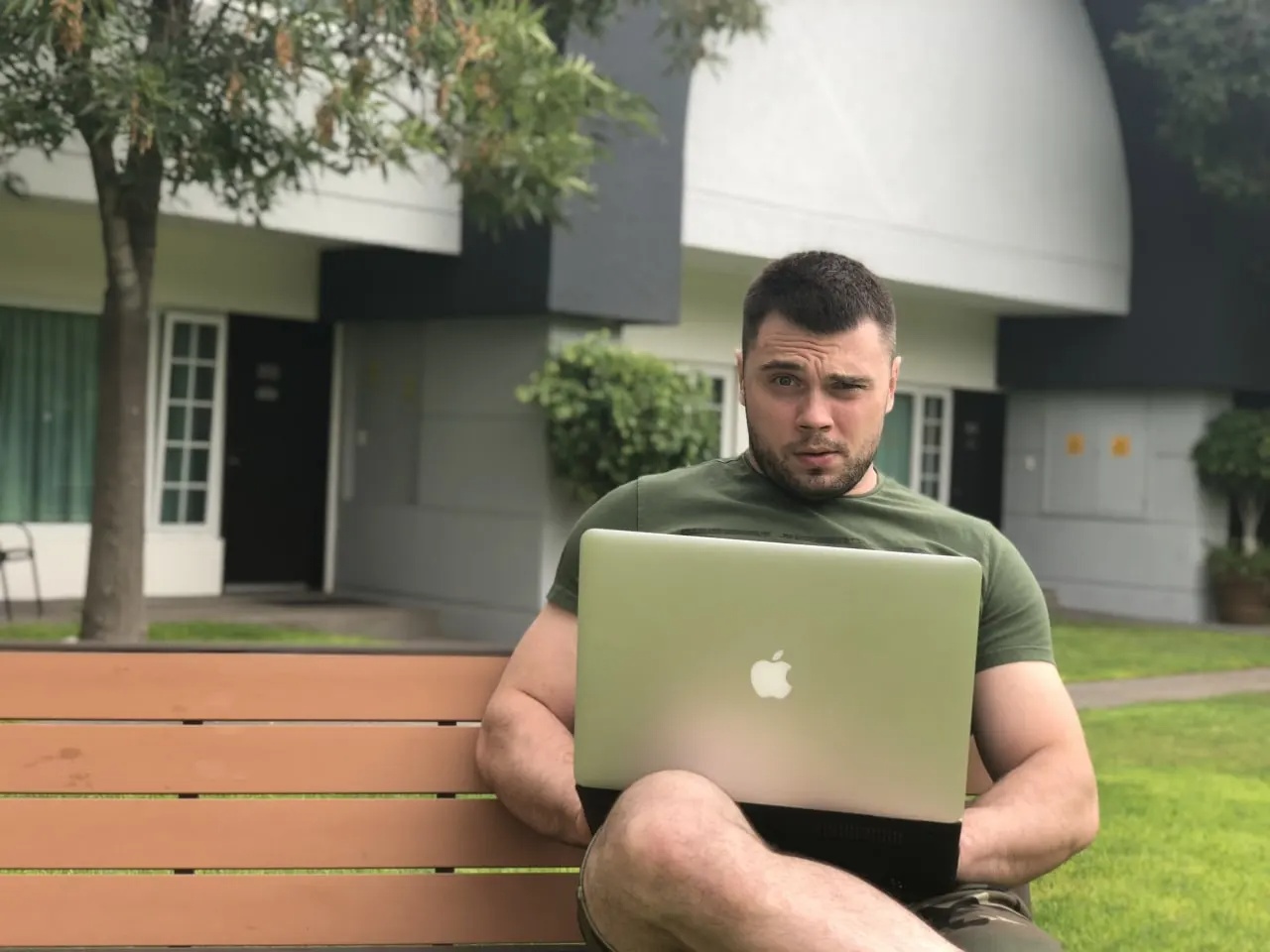 Oleksiy with laptop