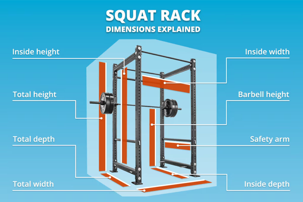 squat rack dimensions