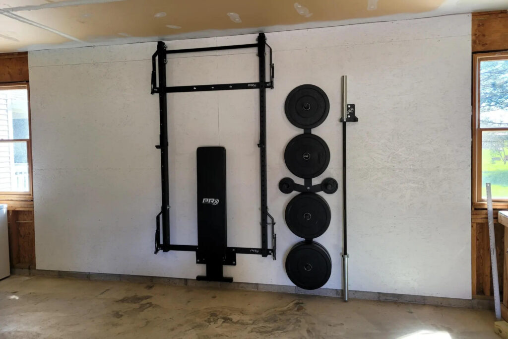 wall mounted racks in home gym