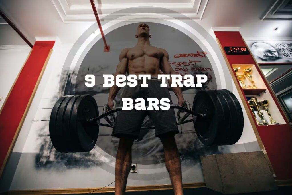 athlete man lifts trap bar 