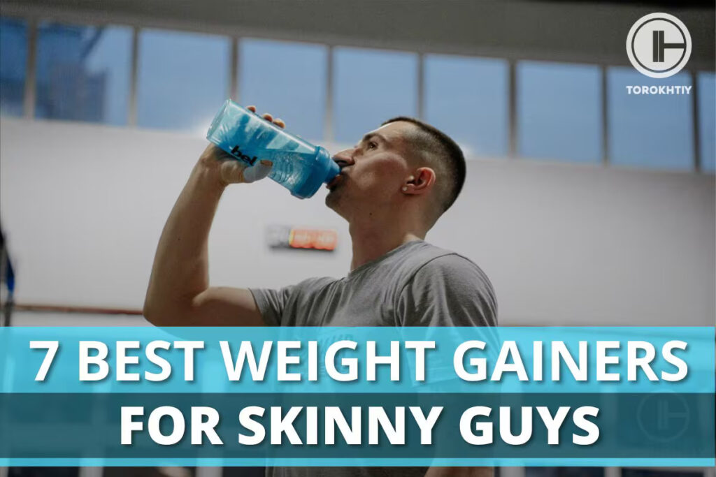 athlete drinking weight gain supplement