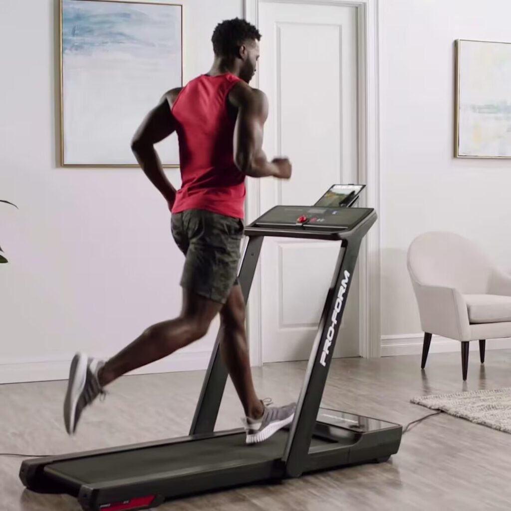 athlete on proform treadmill