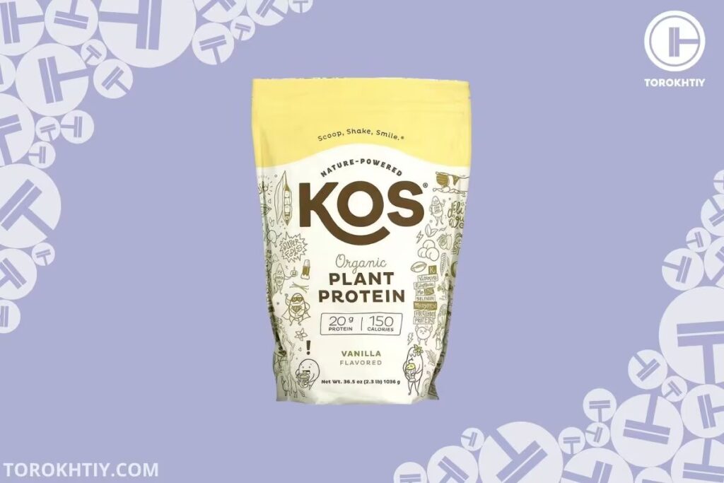 kos plant protein powder sample