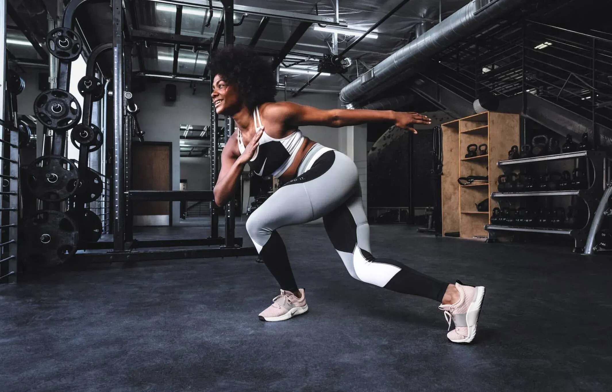 athlete woman doing fitness exercise