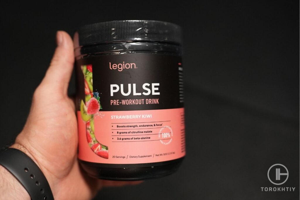 legion pulse pre-workout in hand