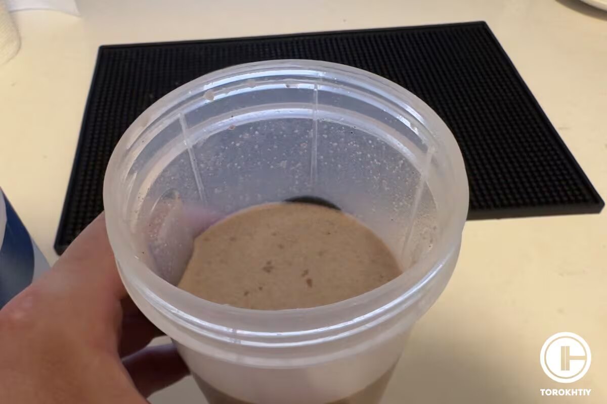 protein powder shake in cup