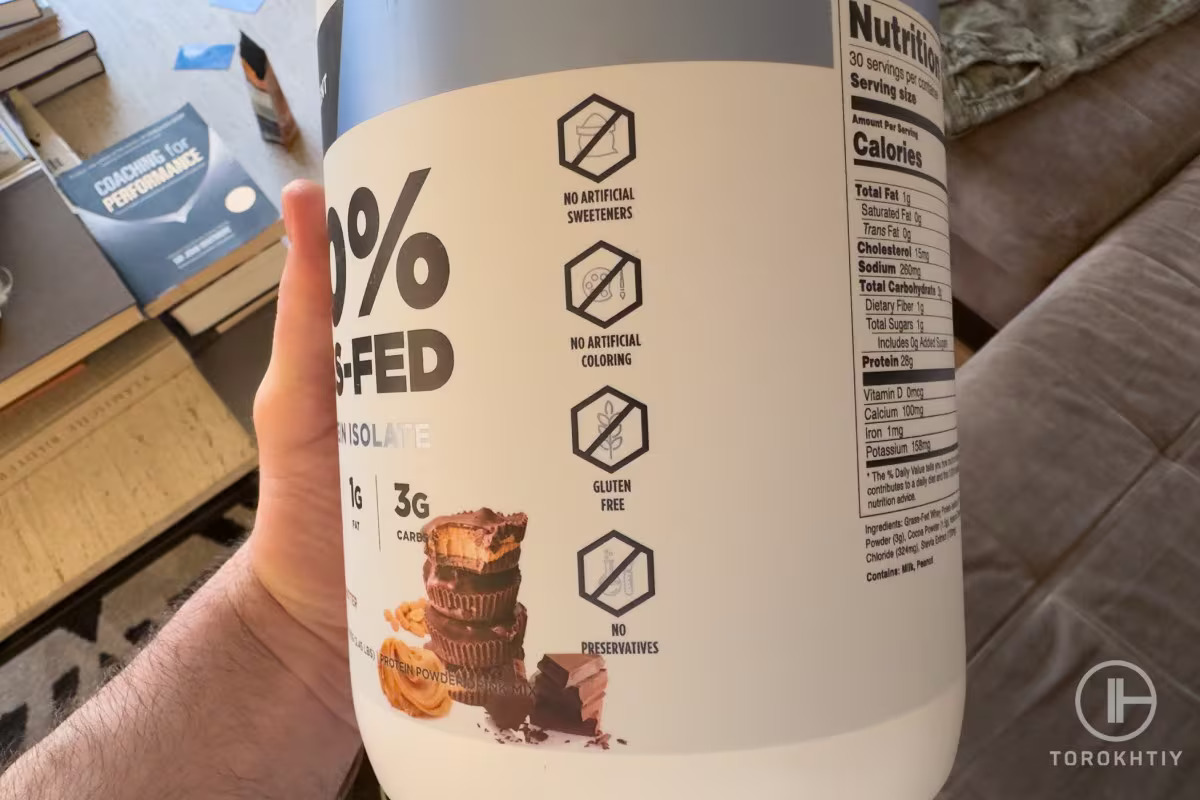 transparent labs bottle and nutrition facts