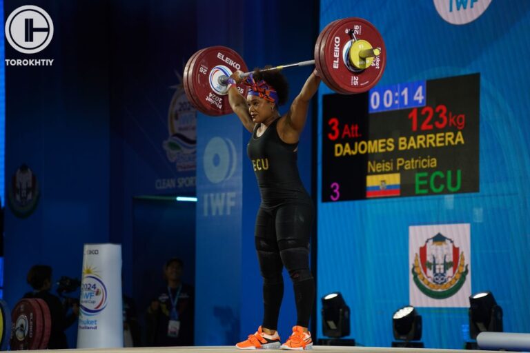 Neisi Barrera Dajomes won Gold in The Women’s 81 kg Category at the 2024 IWF Weightlifting World Cup