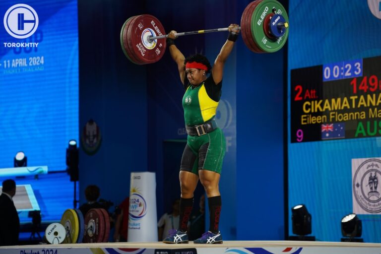 At the 2024 IWF Weightlifting World Cup Eileen Cikamatana won Bronze in the Women’s 81 kg Category 