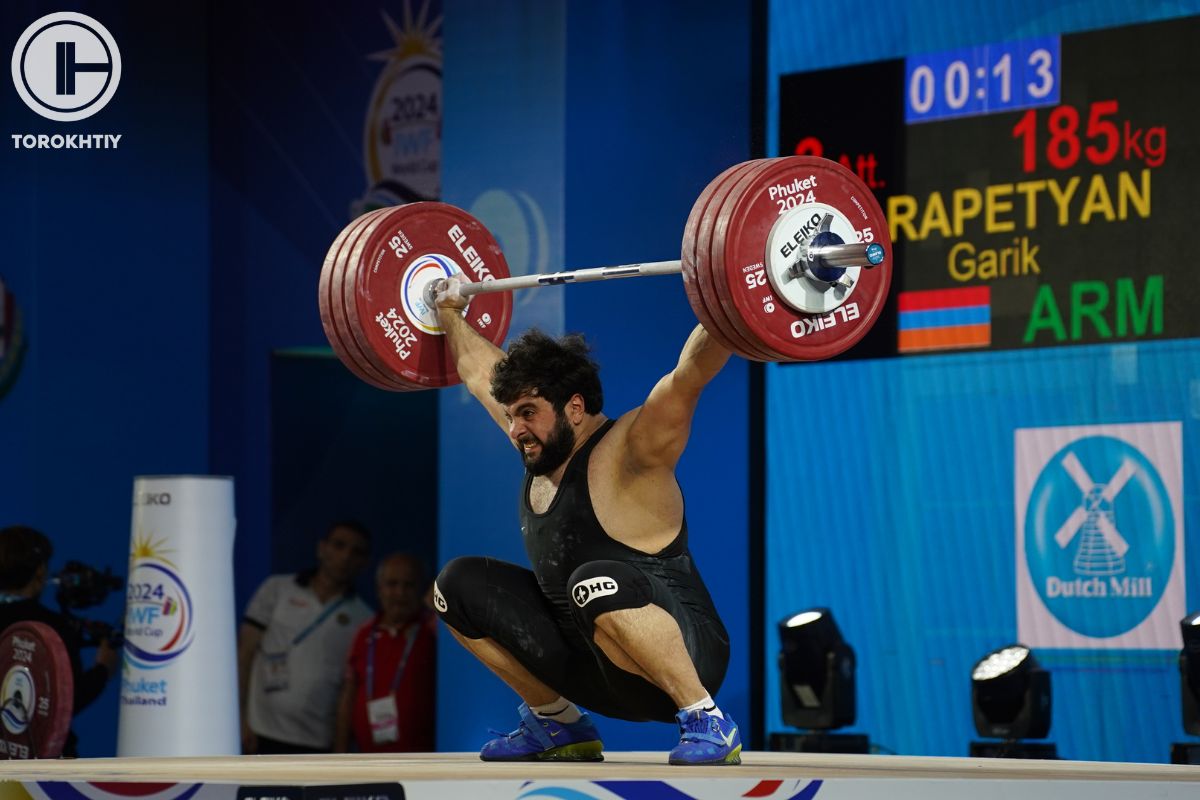 At The 2024 IWF Weightlifting World Cup Garik Karapetyan Won Silver In