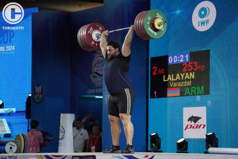Lalayan Varazdat won Gold in The Men’s 109+ kg Category At The 2024 IWF Weightlifting World Cup 