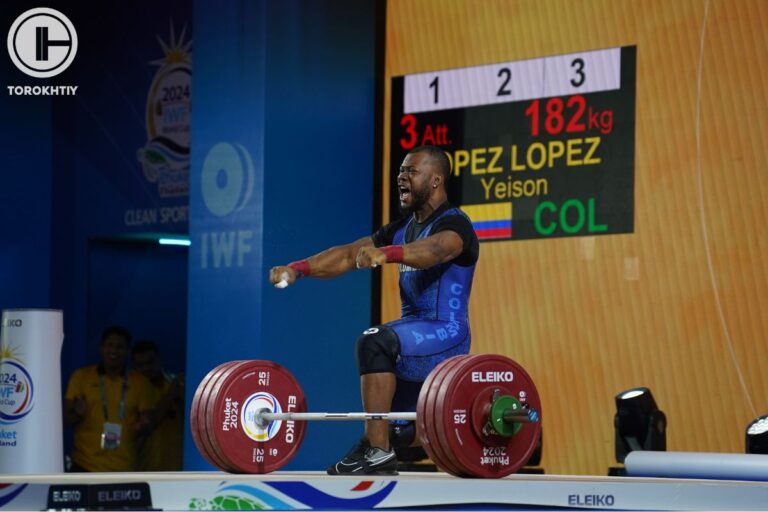 Yeison Lopez won Silver in the Men’s 89 kg Category at the 2024 IWF Weightlifting World Cup 