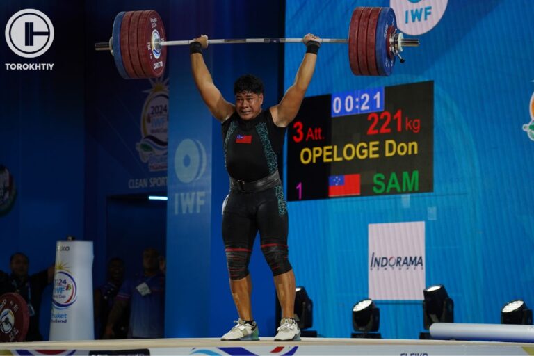 At the 2024 IWF Weightlifting World Cup Don Opeloge Won Silver In the Clean & Jerk in the Men’s 102 kg Category 
