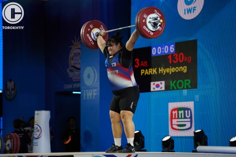 Park Hye-jeong won Silver in The Women’s 87+ kg Category at the 2024 IWF Weightlifting World Cup 