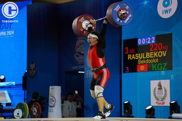 Bekdoolot Rasulbekov Won Bronze in the Clean & Jerk in The Men’s 102 kg Category at the 2024 IWF Weightlifting World Cup