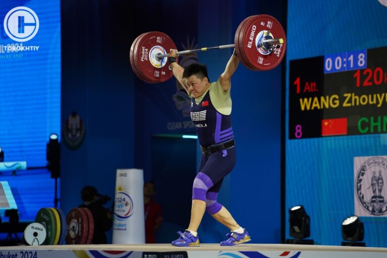At the 2024 IWF Weightlifting World Cup Wang Zhouyu won Silver in The Women’s 81 kg Category 