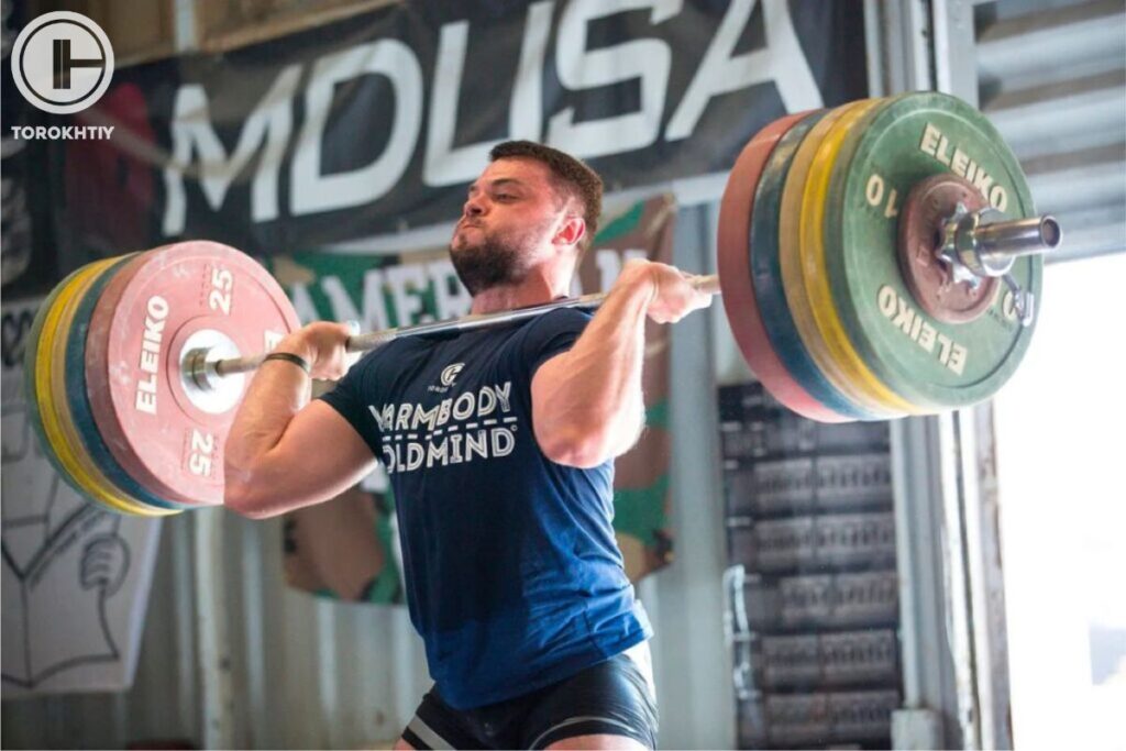 performing clean and jerk