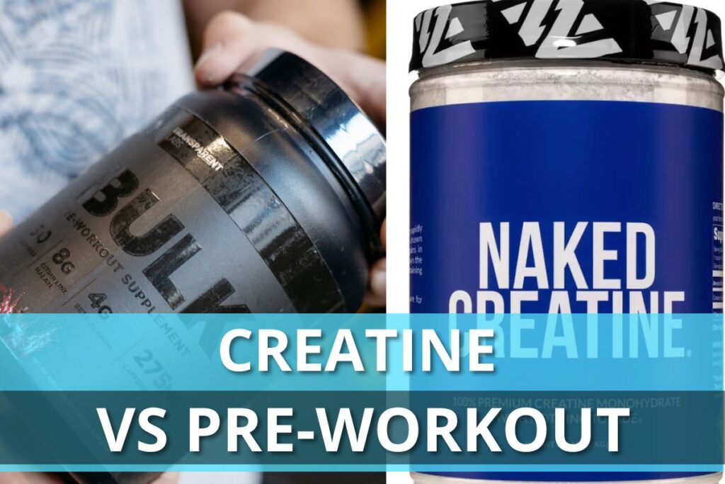 pre-workout trabsparent labs and naked creatine bottles